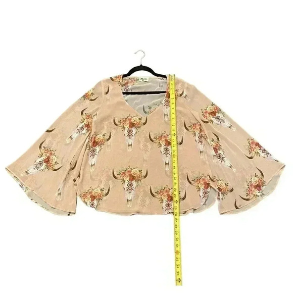 Show Me Your Mumu Blouse Womens Floral Bull Hippie Dippie Top Size Small - Picture 4 of 7